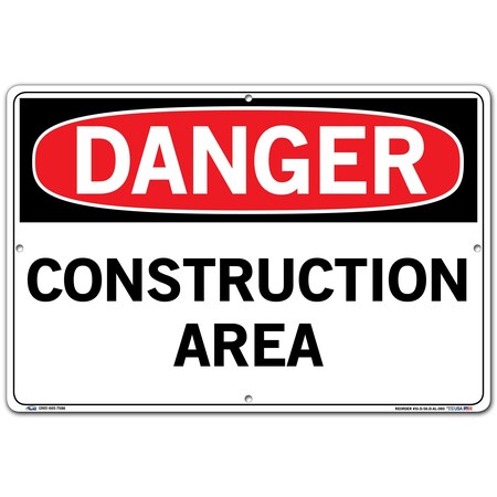 Vestil Aluminum Sign, 12-1/2" Height, 18-1/2" Width, Aluminum, Rectangle, English SI-D-56-D-AL-080